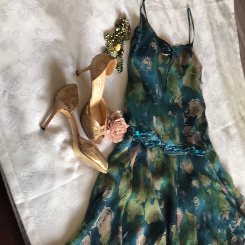 Nougat London Two Pieces Floral Skirt Set 100% Silk